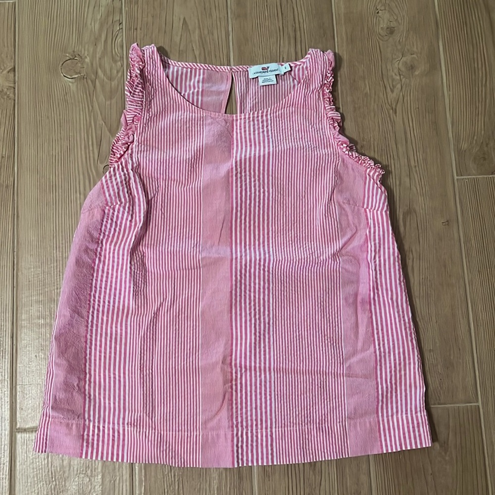 Vineyard Vines Women’s Variegated Seersucker Ruffle Top